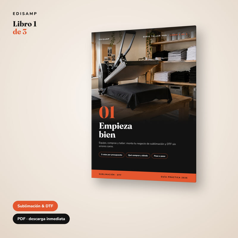 Ebook Sublimation et DTF Livre 1 Empieza bien EDISAMP, guide PDF en espagnol
