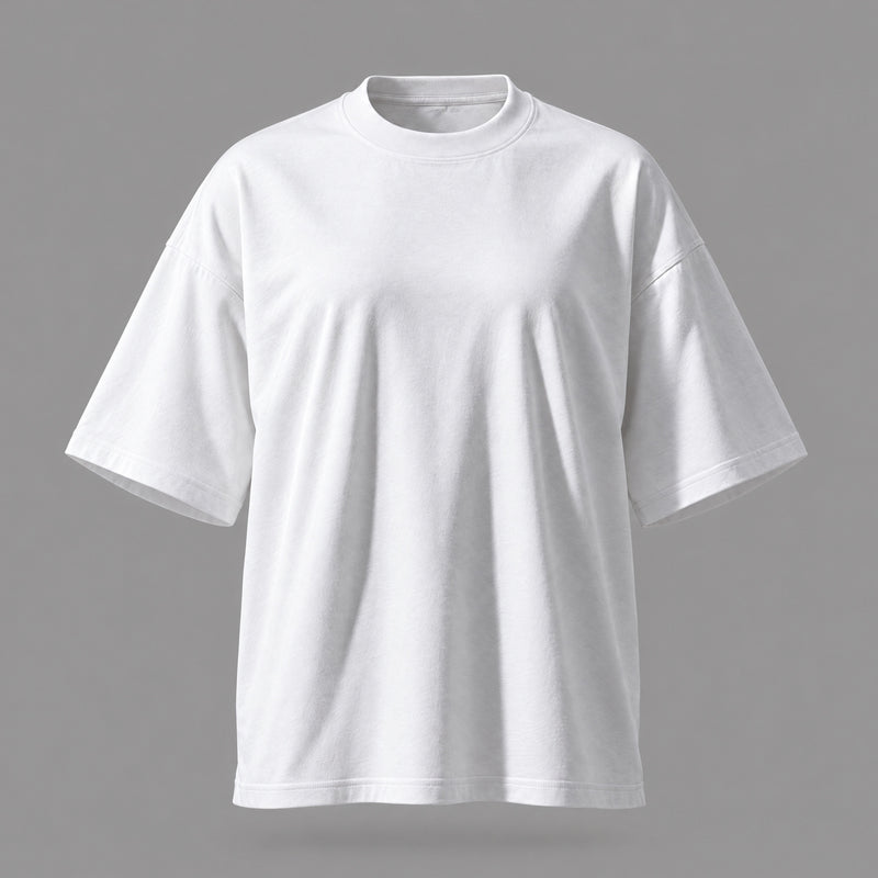 T-shirt oversize blanc uni femme à personnaliser - vue de face