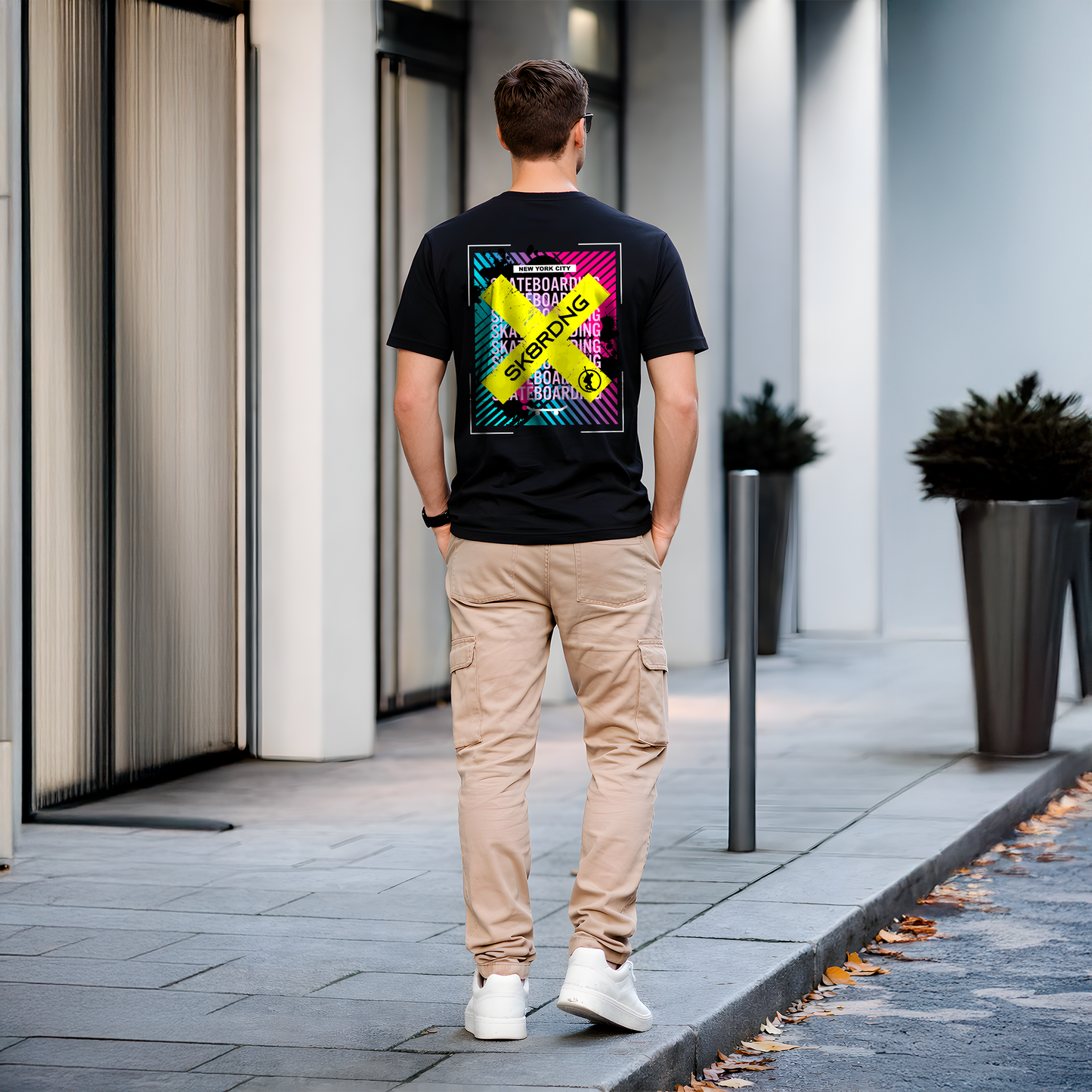 T-shirt Noir Streetwear Skateboarding