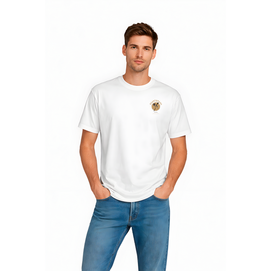 T-shirt Homme Blanc « Heartbreak XANTBARK » – Design Graphique Minimal