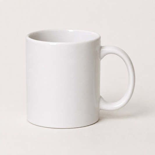 Mug blanc personnalisable en céramique, tasse vierge prête à recevoir une photo ou un prénom — EDISAMP