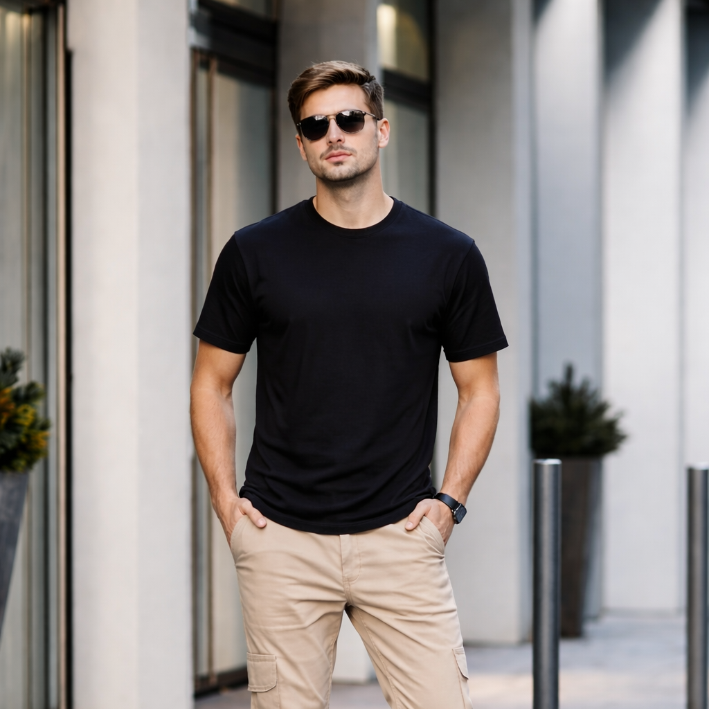 T-shirt Noir Streetwear Skateboarding