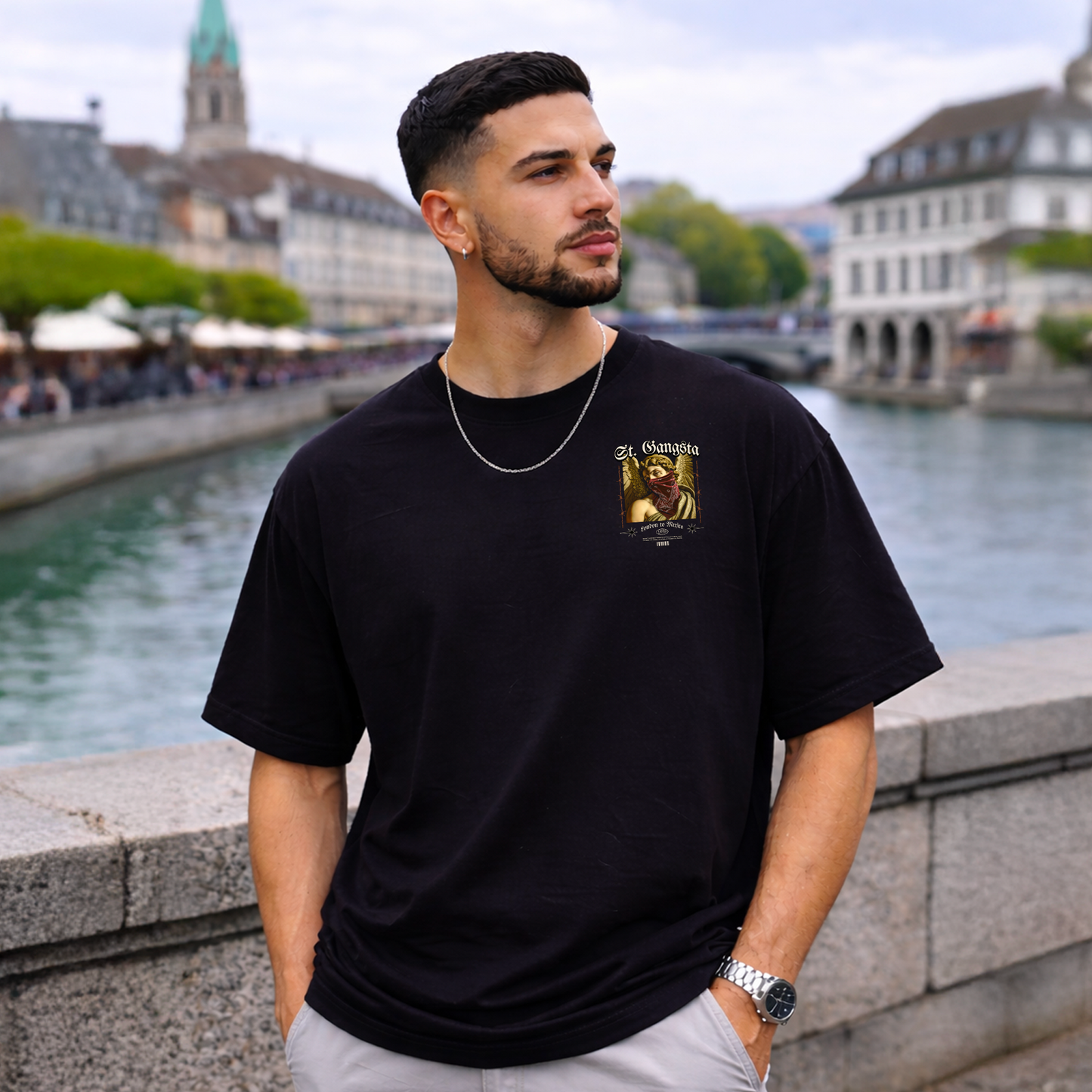 T-Shirt Oversize St. Gangsta London to Mexico – Streetwear Ange Rebelle