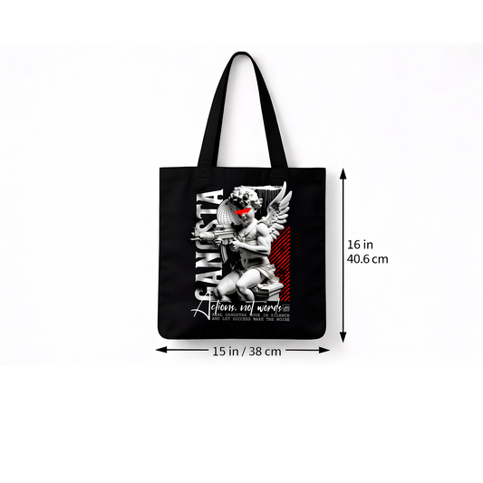 Tote bag noir Gangsta Angel