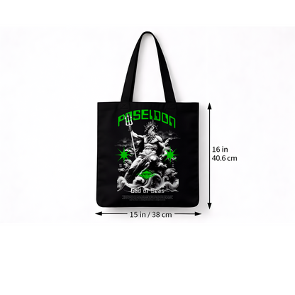 Sac tote noir Poseidon “God of Seas”