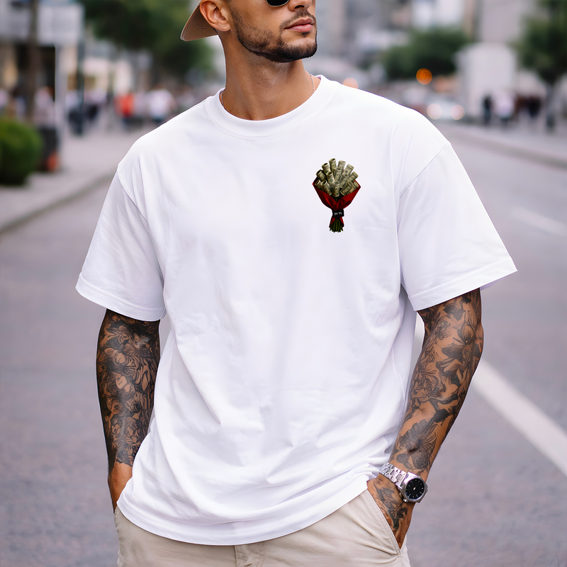 T-Shirt Oversize Ours Rouge & Argent – Design Streetwear Money Bear Premium