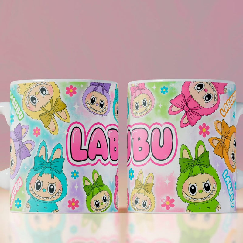 Mug style Labubu kawaii personnalisé prénom – cadeau