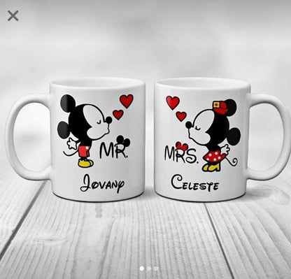 Mugs Couple Personnalisés “Mr & Mrs” avec Prénoms