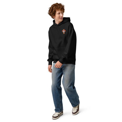 Sweat à capuche oversize Portugal noir - profil écusson football