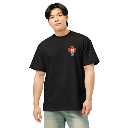 T-shirt oversize Cristiano Ronaldo Portugal noir face - écusson