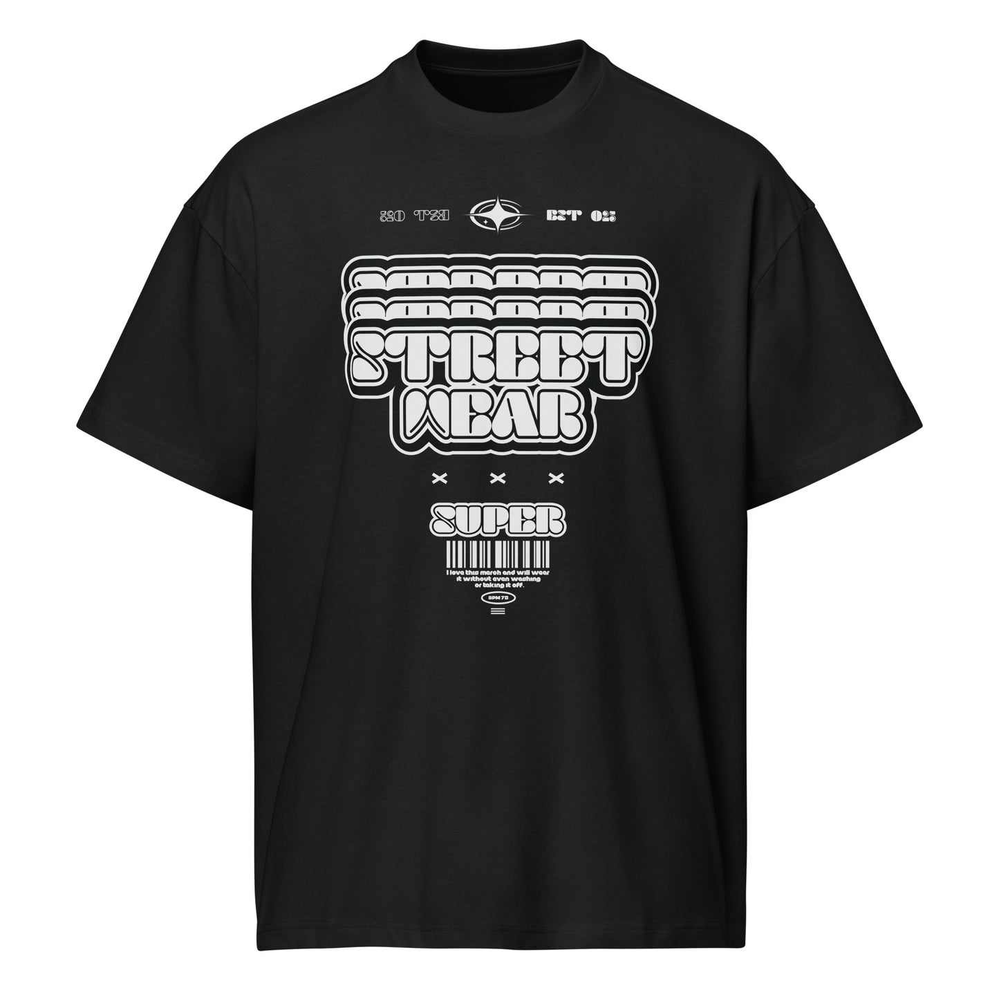 T-shirt boxy Street Wear Super Graffiti noir face - graffiti Street Wear Super