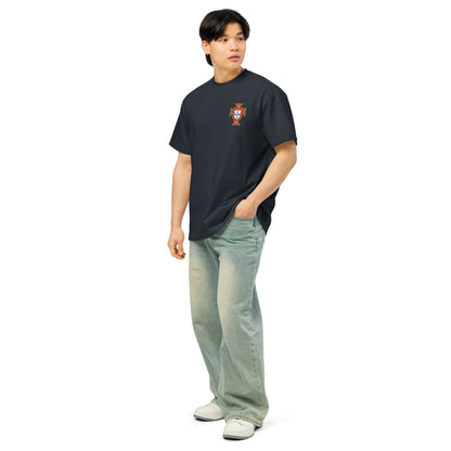 T-shirt oversize Cristiano Ronaldo Portugal bleu marine - profil gauche