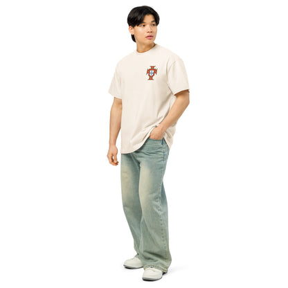 T-shirt oversize Cristiano Ronaldo Portugal blanc vintage - profil gauche