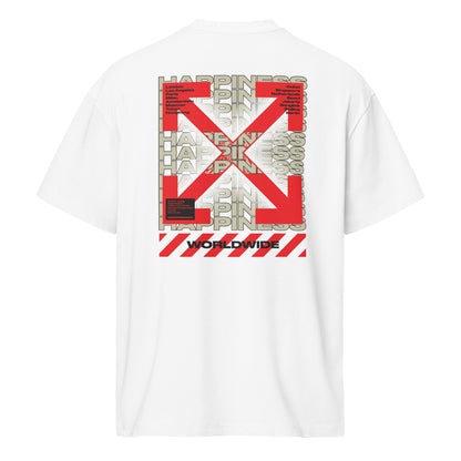 T-shirt Happiness Worldwide blanc dos - grand imprimé streetwear