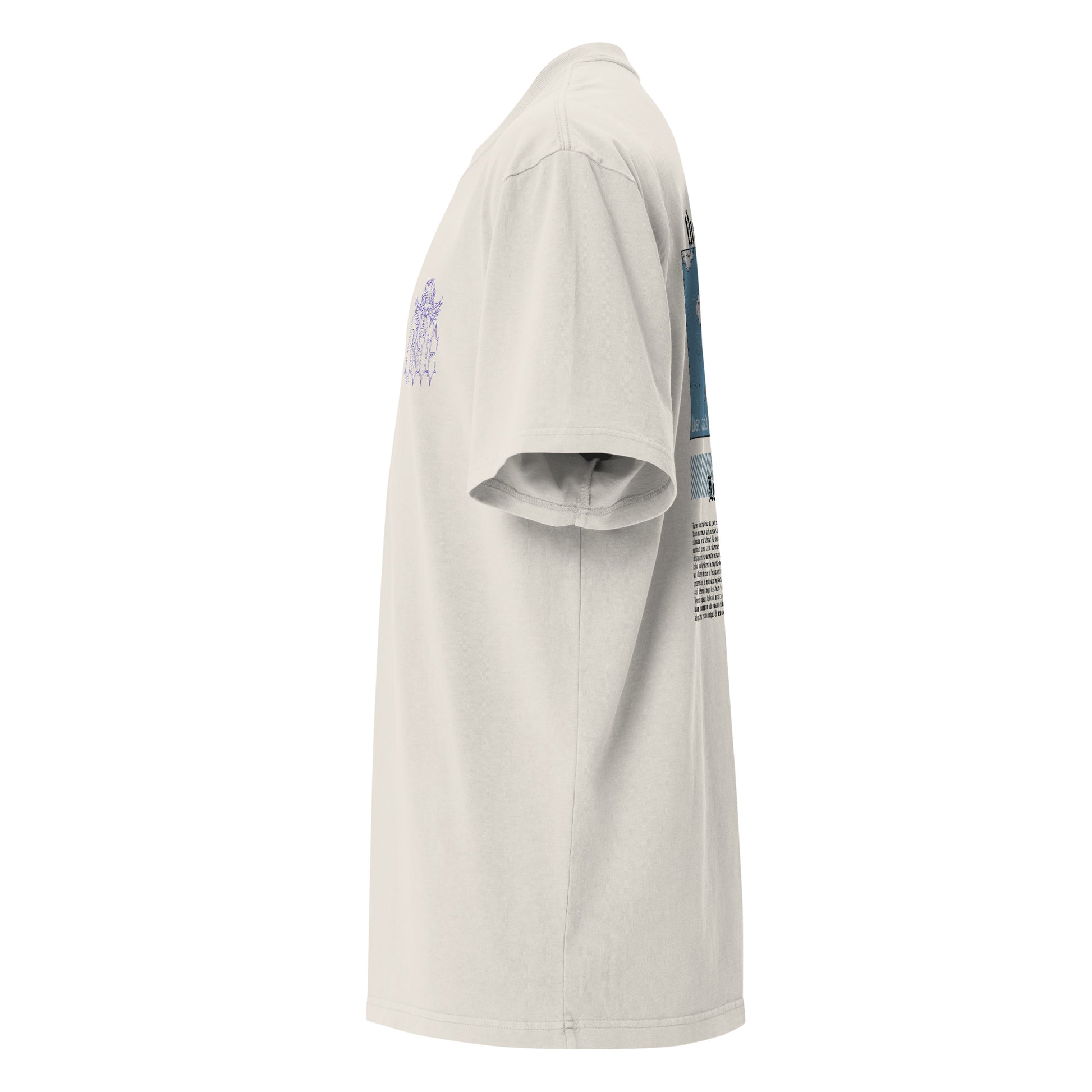 T-shirt oversize délavé The New Future Ivoire Délavé profil gauche - coupe oversize streetwear