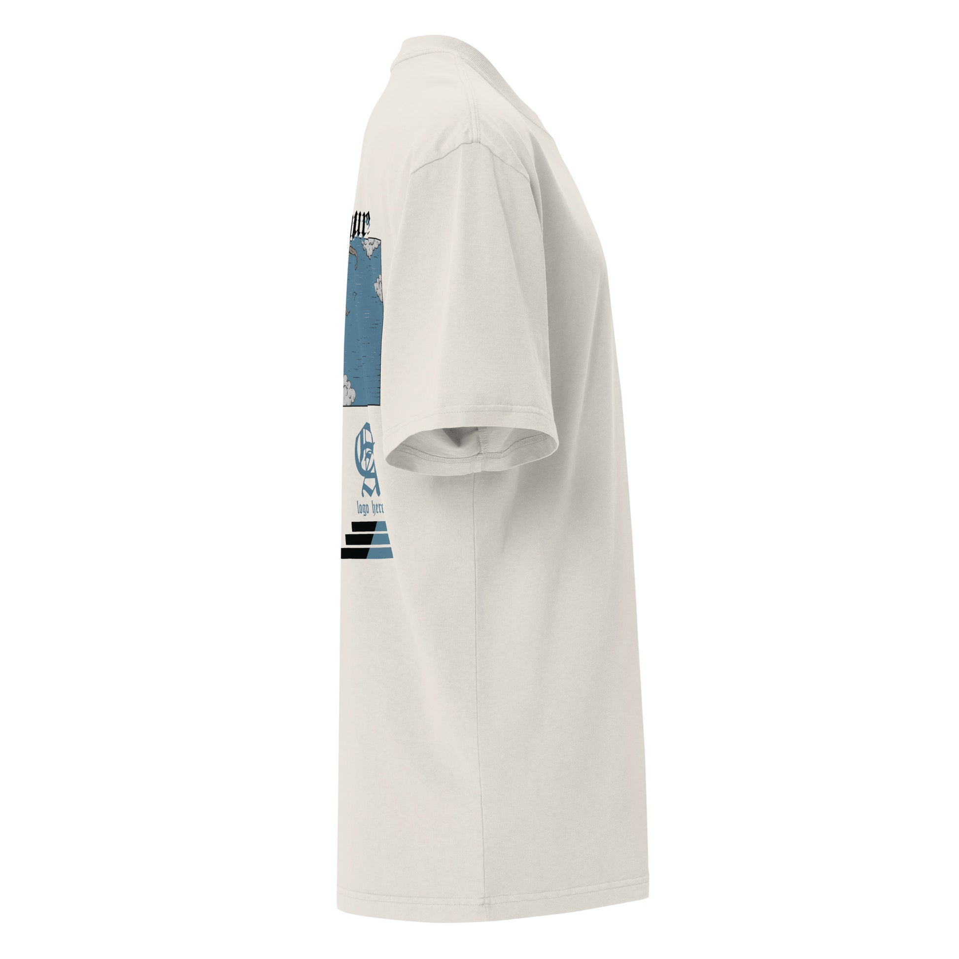 T-shirt oversize délavé The New Future Ivoire Délavé profil droit - coupe oversize streetwear