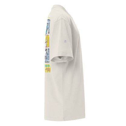 T-shirt oversize délavé Drama Regime Ivoire Délavé profil droit - coupe oversize streetwear