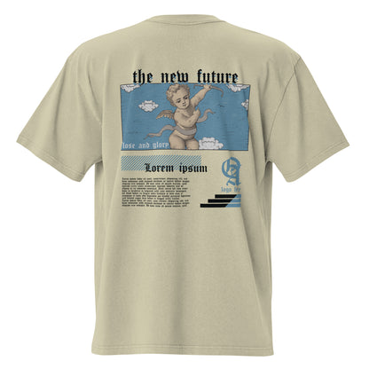 T-shirt oversize délavé The New Future Eucalyptus Délavé vue de dos - grand imprimé chérubin au dos