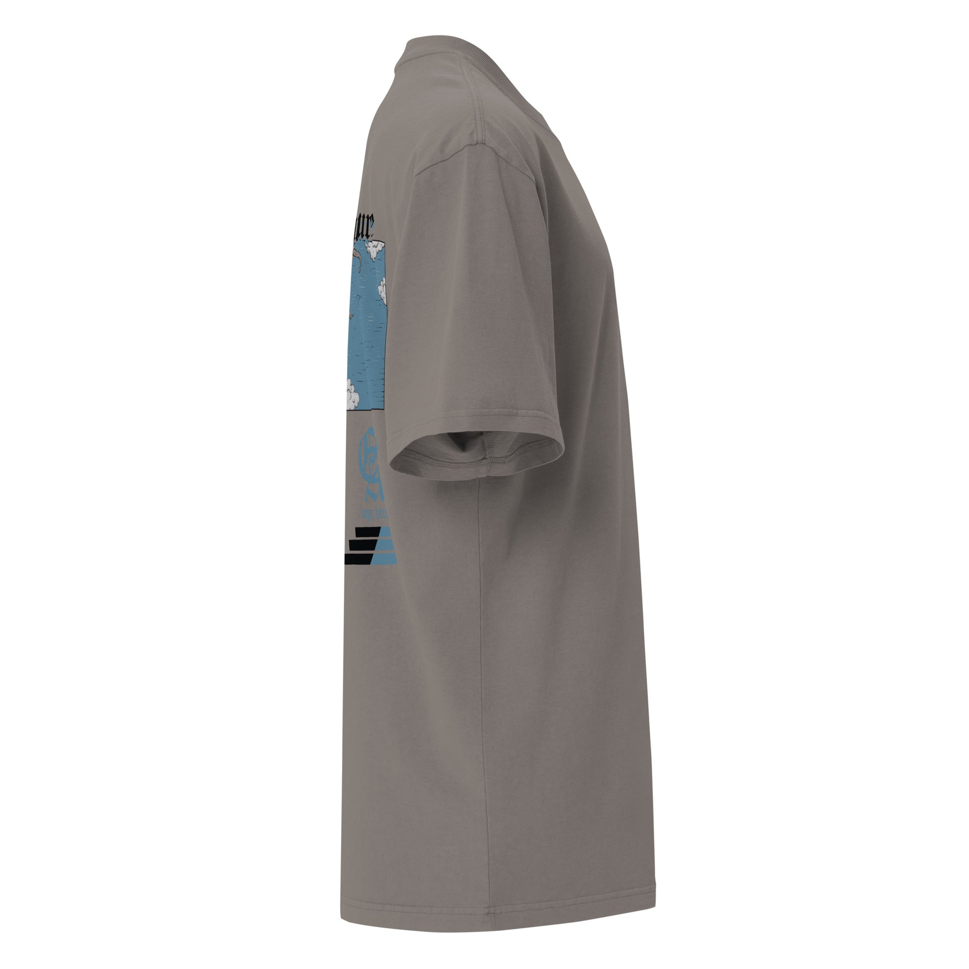 T-shirt oversize délavé The New Future Gris Délavé profil droit - coupe oversize streetwear