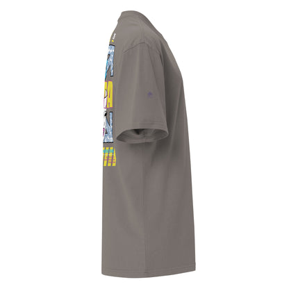 T-shirt oversize délavé Drama Regime Gris Délavé profil droit - coupe oversize streetwear