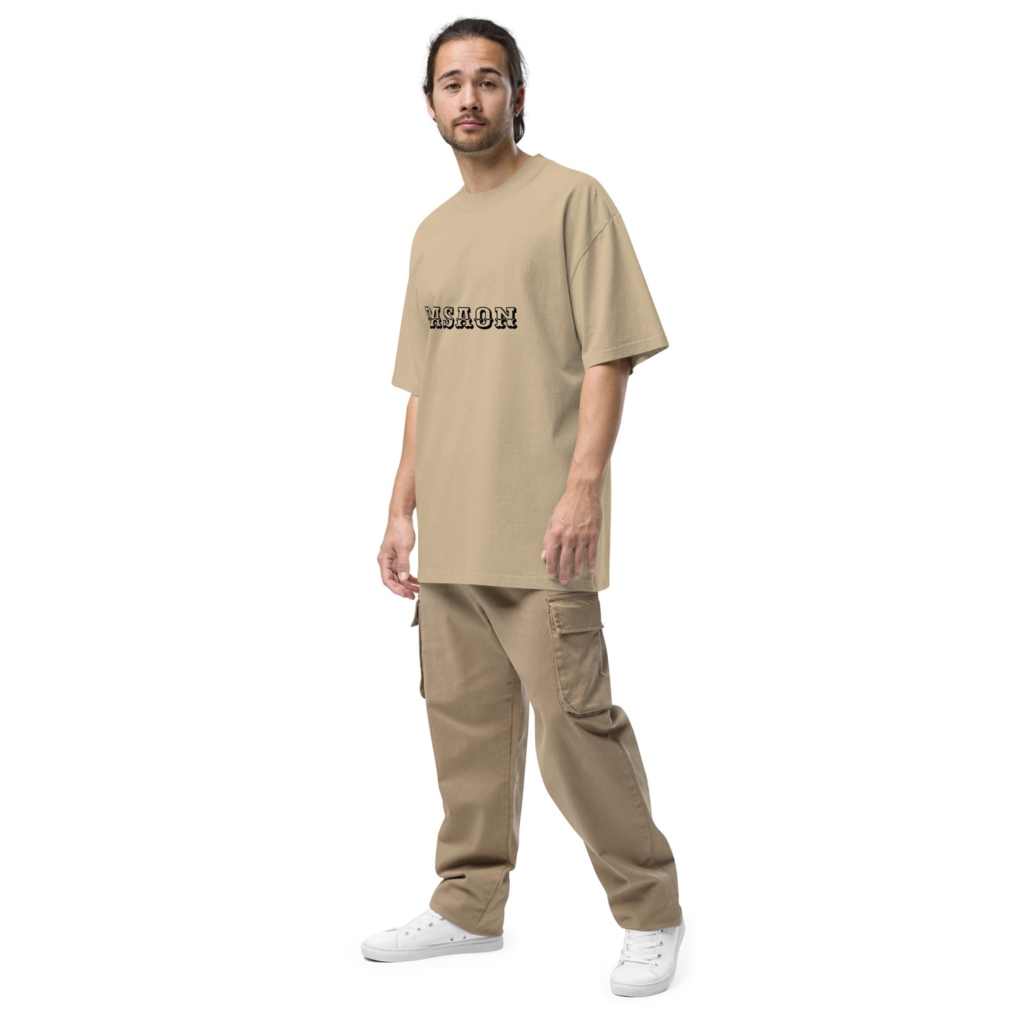T-shirt oversize délavé Vision Catastrophic kaki délavé profil - broderie DASAON