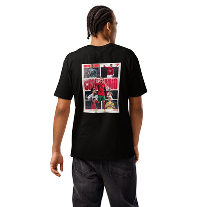 T-shirt premium Cristiano Ronaldo Portugal noir dos - grand imprimé