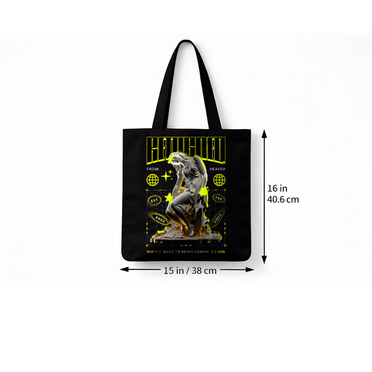 Sac tote noir “Released” – Art contemporain statue