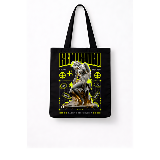 Sac tote noir “Released” – Art contemporain statue