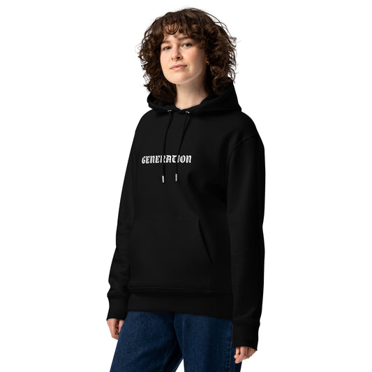 Sweat à capuche Generation Noir face - petit logo Generation à la poitrine