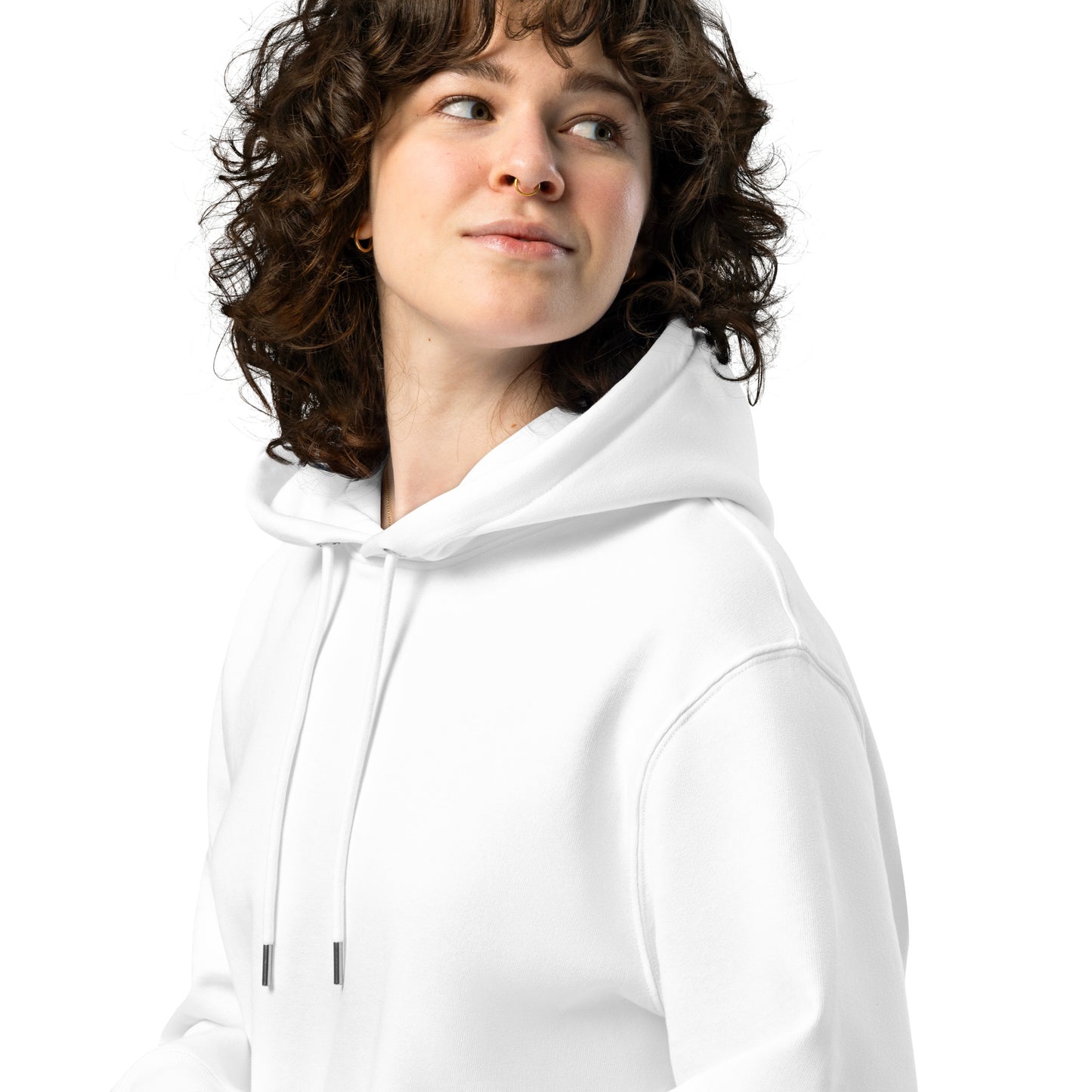 Sweat à capuche Generation Blanc détail - logo Generation à la poitrine