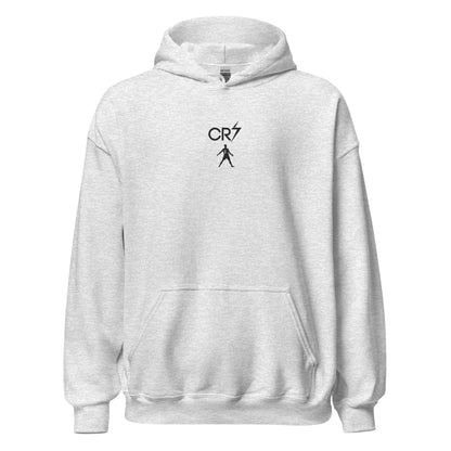 Pull à capuche CR7 Cristiano Ronaldo gris clair face – broderie CR7