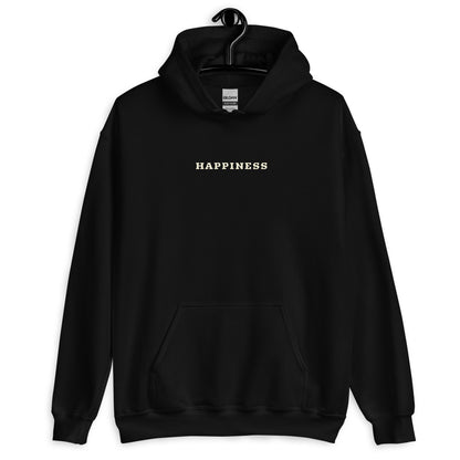 Sweat à capuche Happiness Worldwide noir face - broderie Happiness
