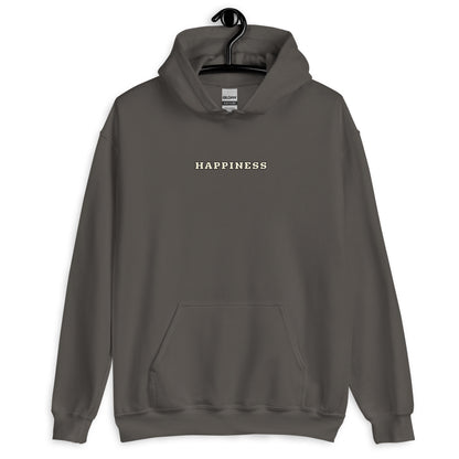 Sweat à capuche Happiness Worldwide anthracite face - broderie
