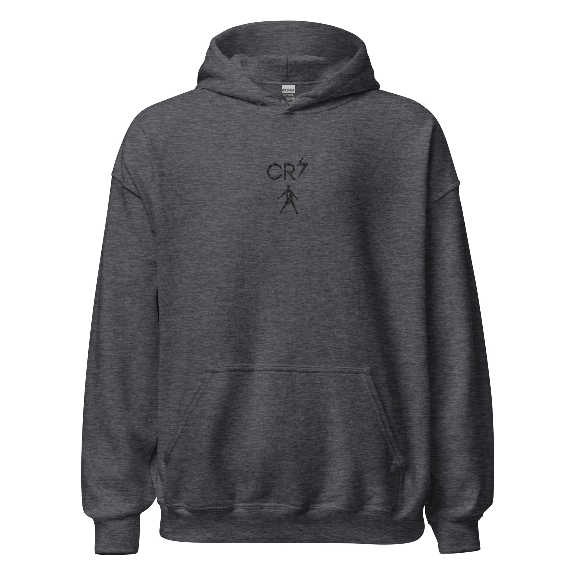 Pull à capuche CR7 Cristiano Ronaldo gris foncé face – broderie CR7