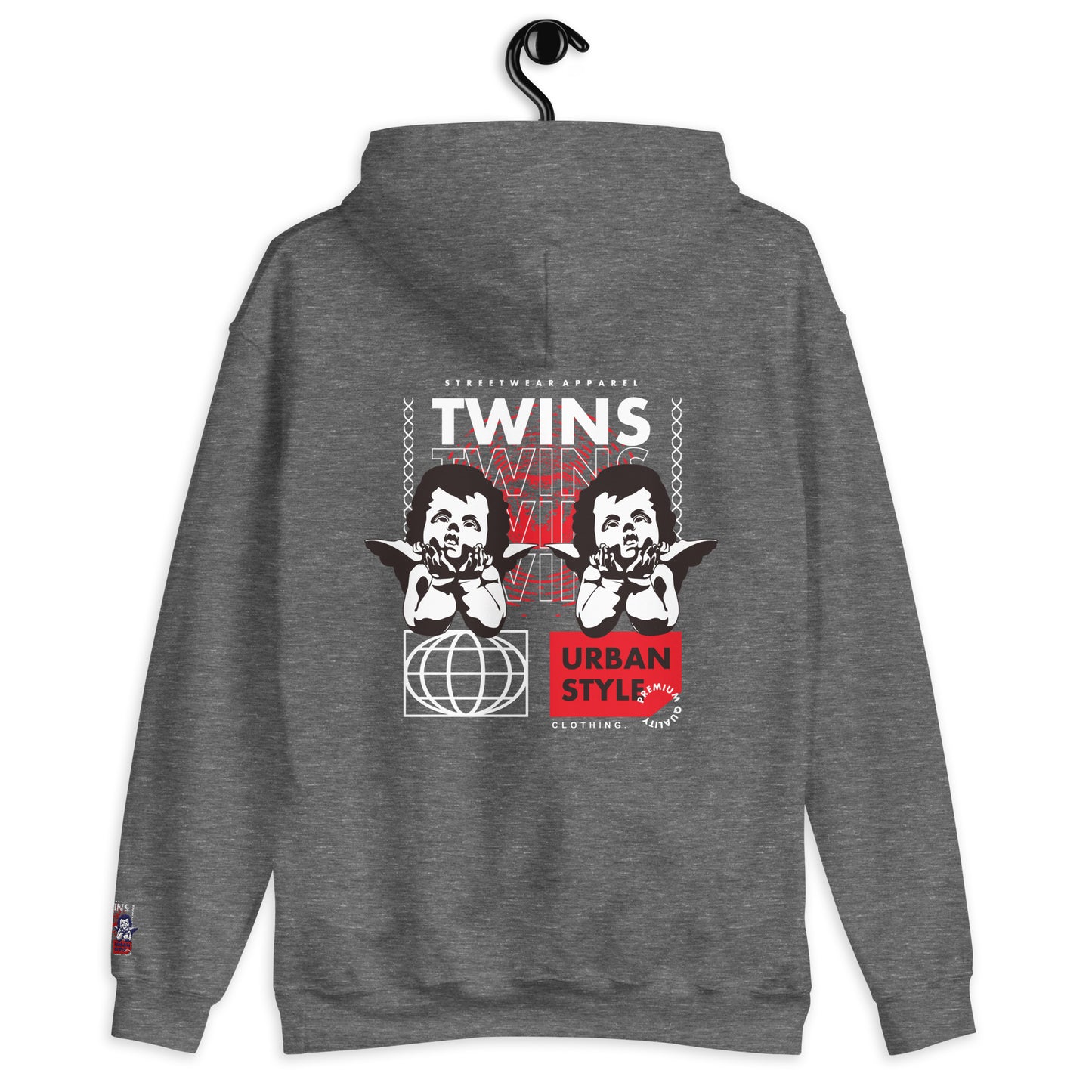 Sweat à capuche Twins Urban Style graphite dos - chérubins