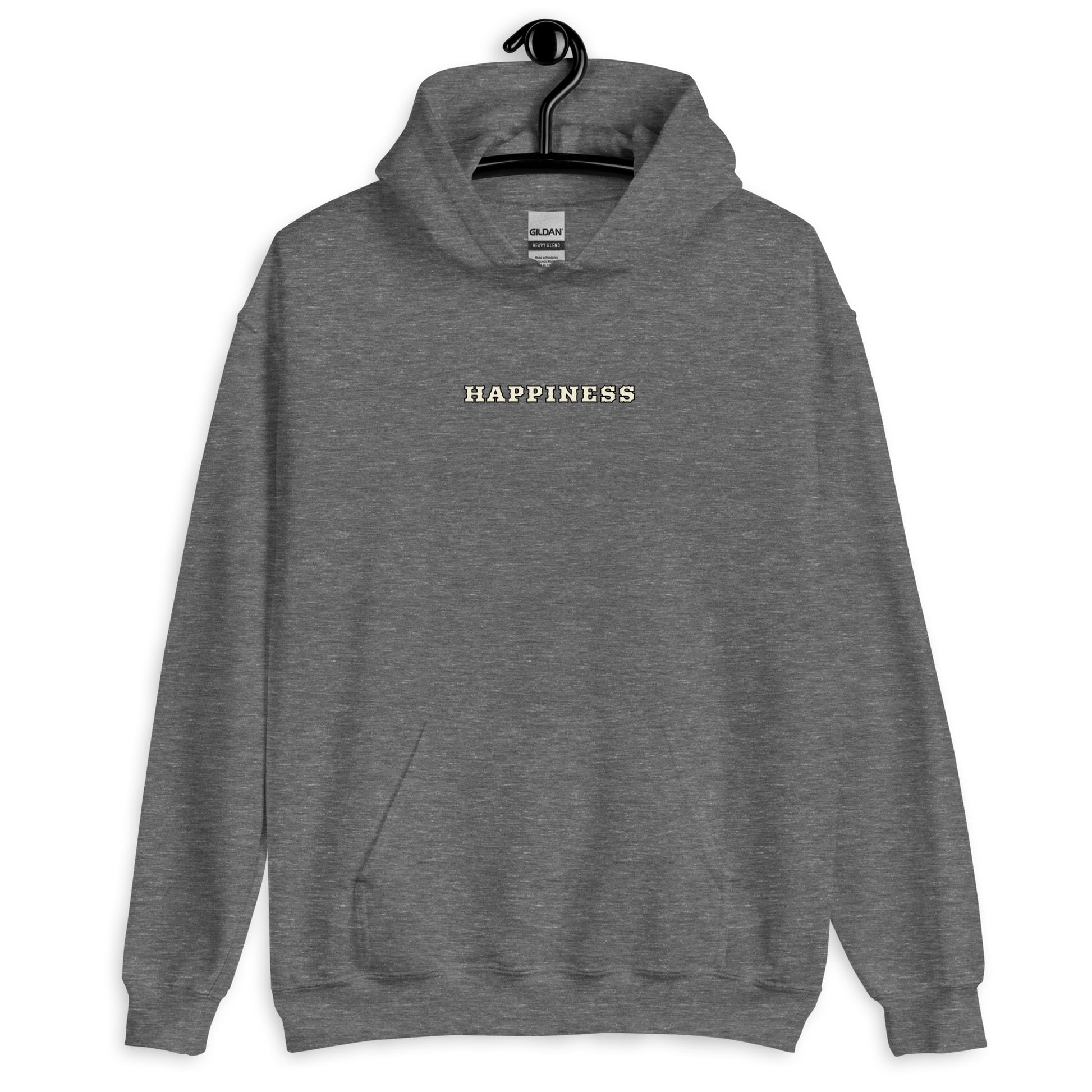 Sweat à capuche Happiness Worldwide graphite face - broderie