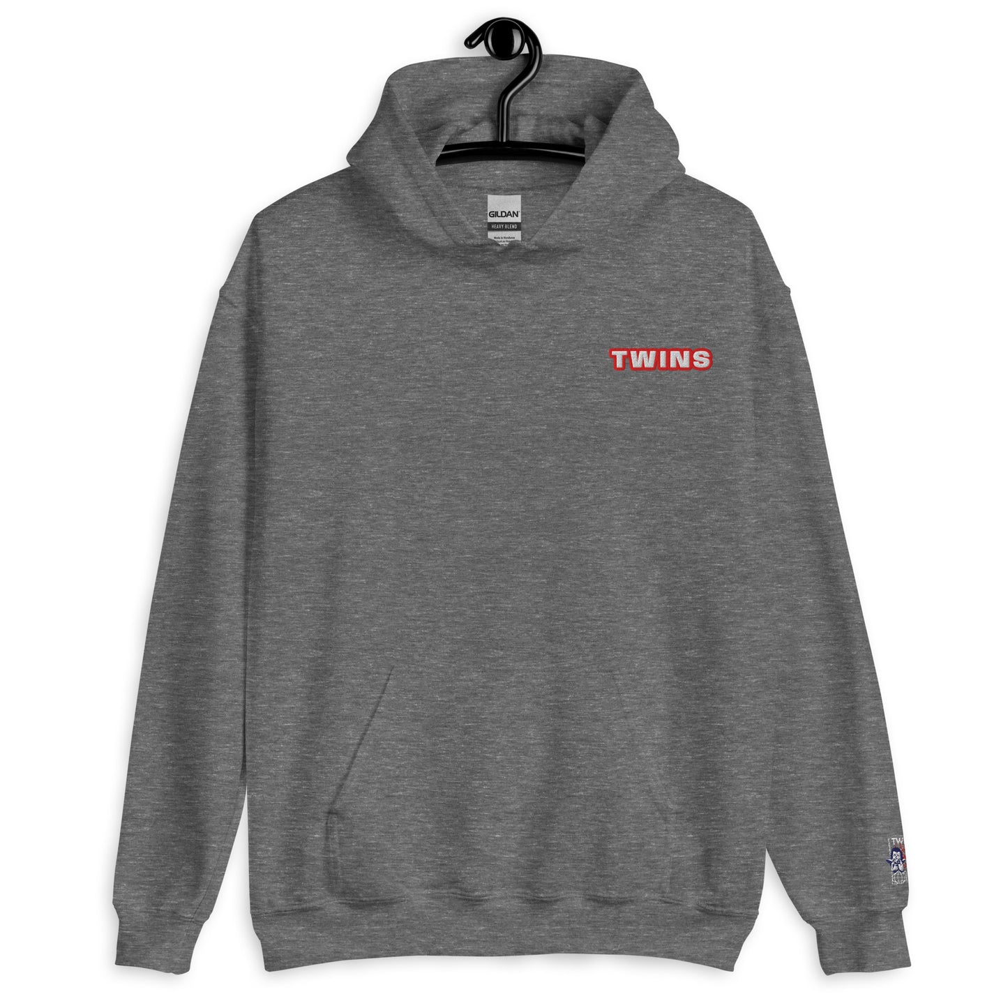 Sweat à capuche Twins Urban Style graphite face - broderie Twins