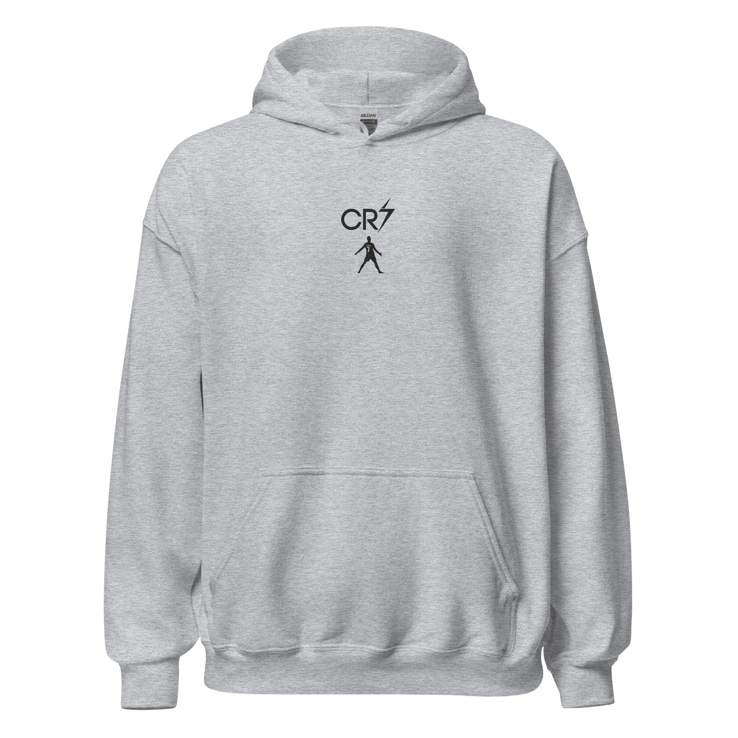 Pull à capuche CR7 Cristiano Ronaldo gris sport face – broderie CR7