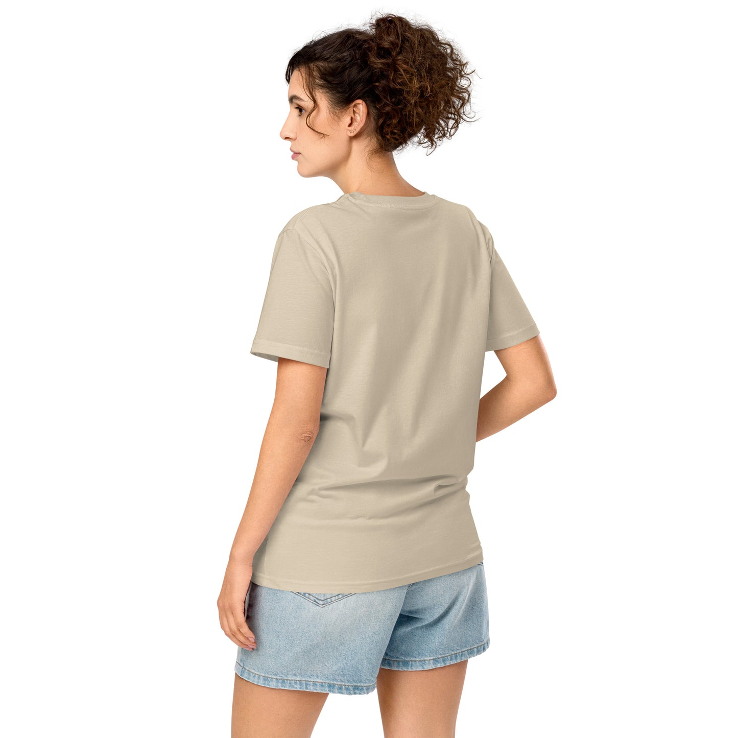 T-shirt Stop War Freedom Beige Désert dos porté - dos uni sans impression
