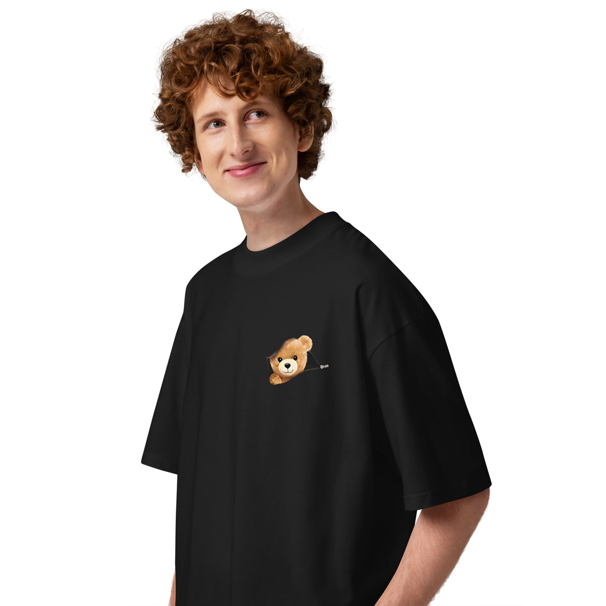 T-shirt col montant Panic Paranoia noir profil gauche