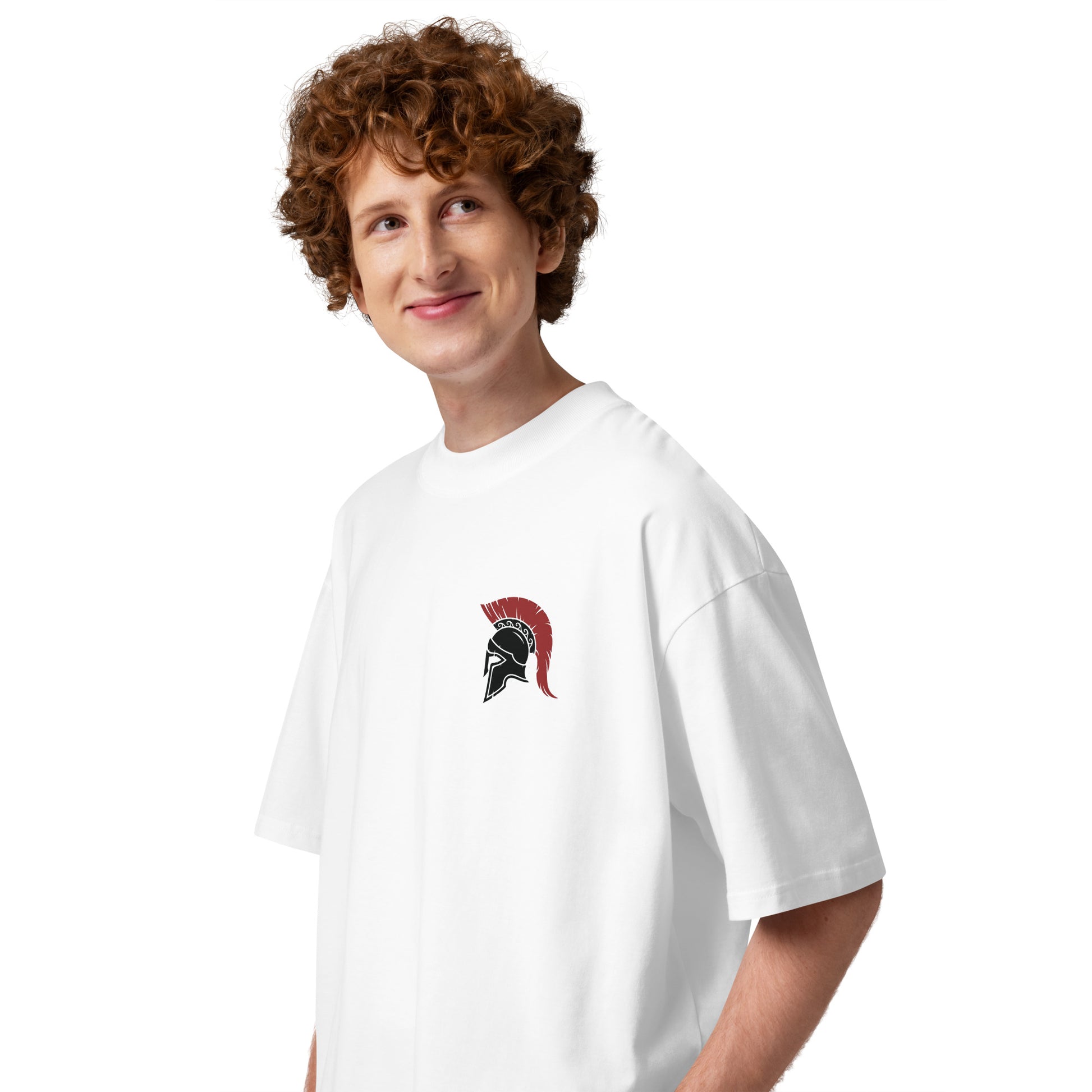 T-shirt col montant Secret Society blanc profil gauche