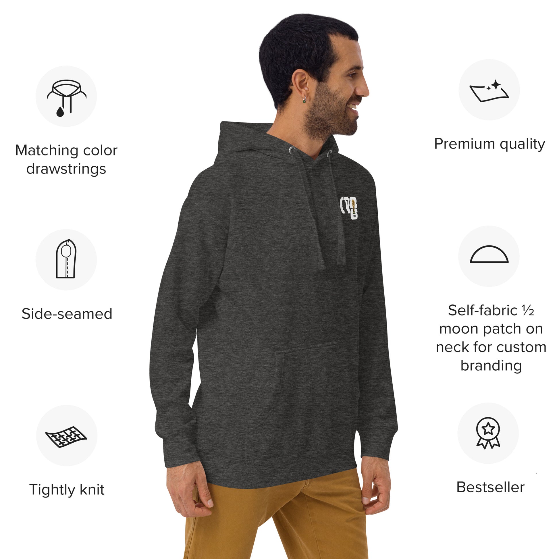 Pull à capuche CR7 Cristiano Ronaldo anthracite face – hoodie