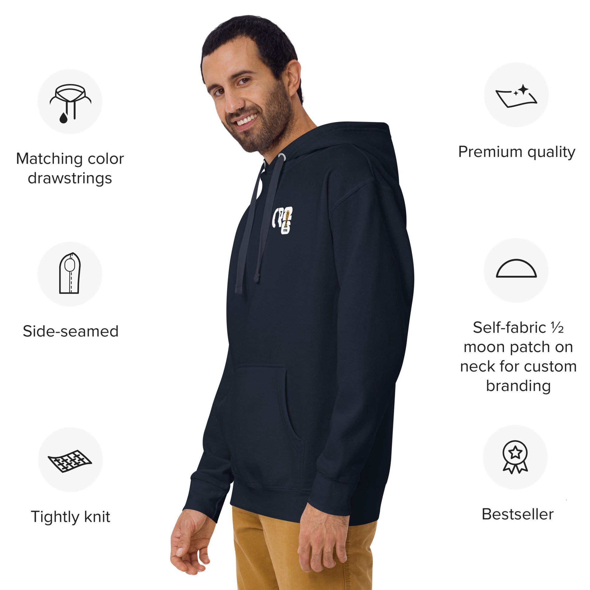 Pull à capuche CR7 Cristiano Ronaldo bleu marine – football