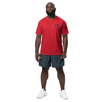Maillot de sport Gym Rat rouge face - fitness musculation