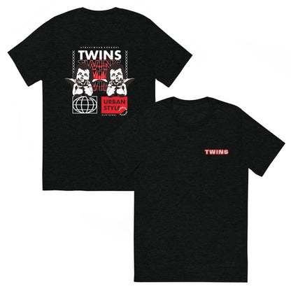 T-shirt Twins Urban Style noir - face et dos streetwear