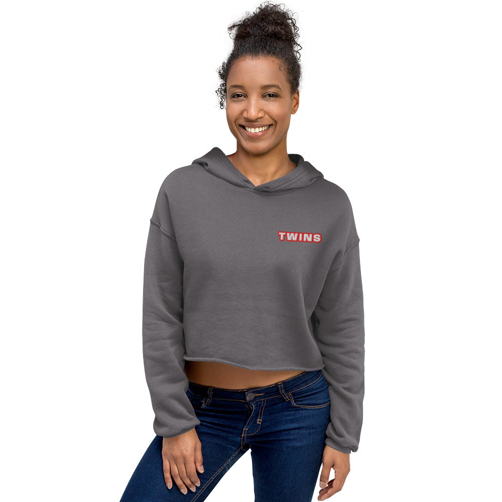 Sweat à capuche court Twins tempête face - streetwear femme